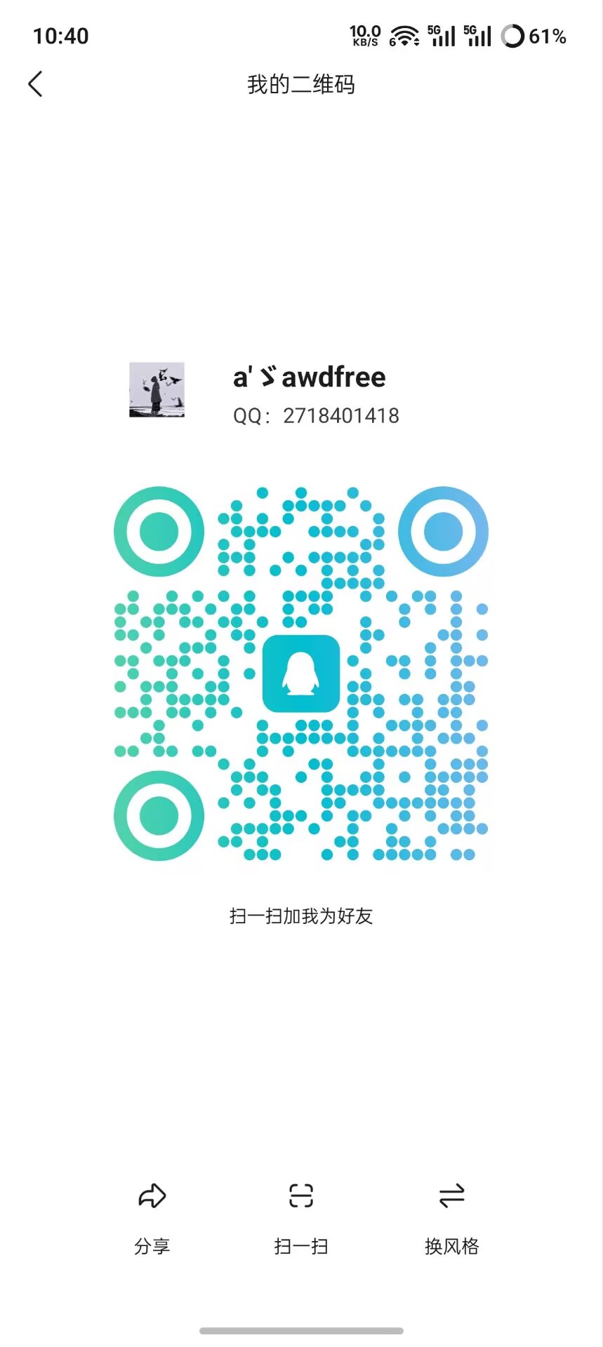 QQ 联系二维码，QQ 号 2718401418